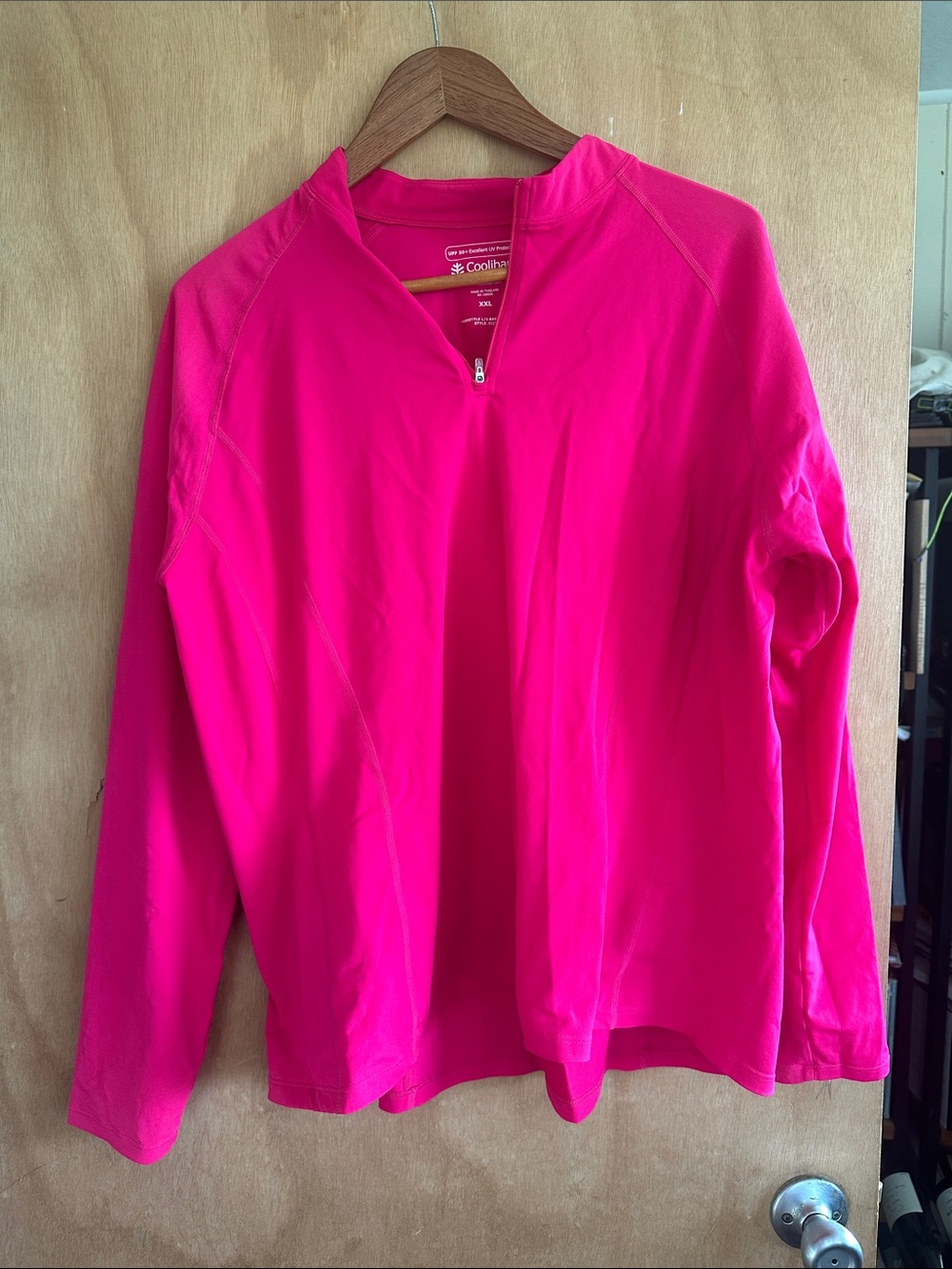 Coolibar Women's Hot Pink Quarter-Zip Sun Hoodie